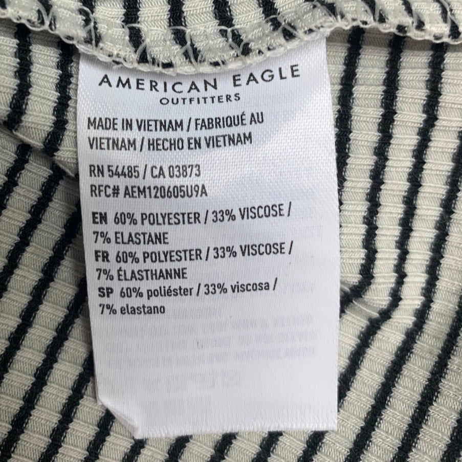 New American Eagle Womens XL Striped Thin Strap Snap Closure One Piece Bodysuit