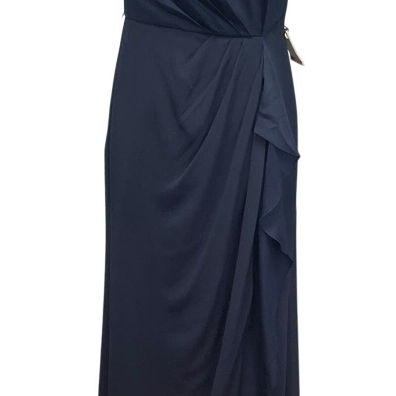 New Womens Size 6 White by Vera Wang Navy Blue Sleeveless Maxi Formal Dress