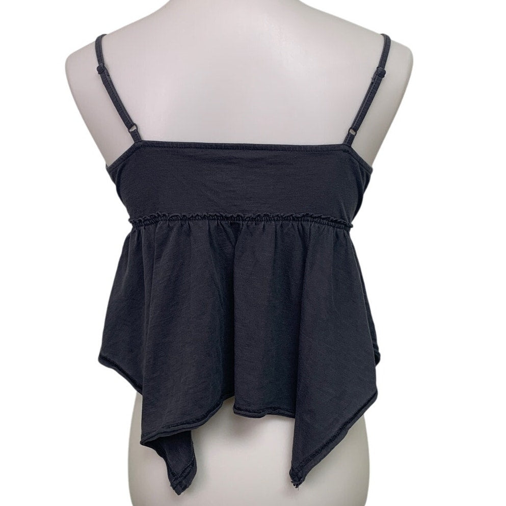 New Aerie Womens Small PolyCotton Spaghetti Strap Handkerchief Hem Tank Top