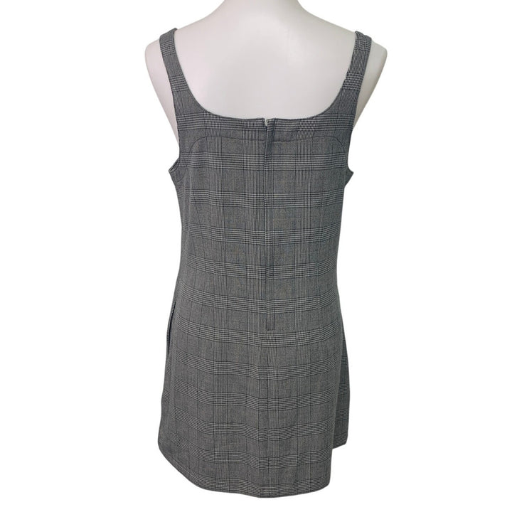 New American Eagle Womens Medium Houndstooth Plaid Sleeveless Back Zip Dress