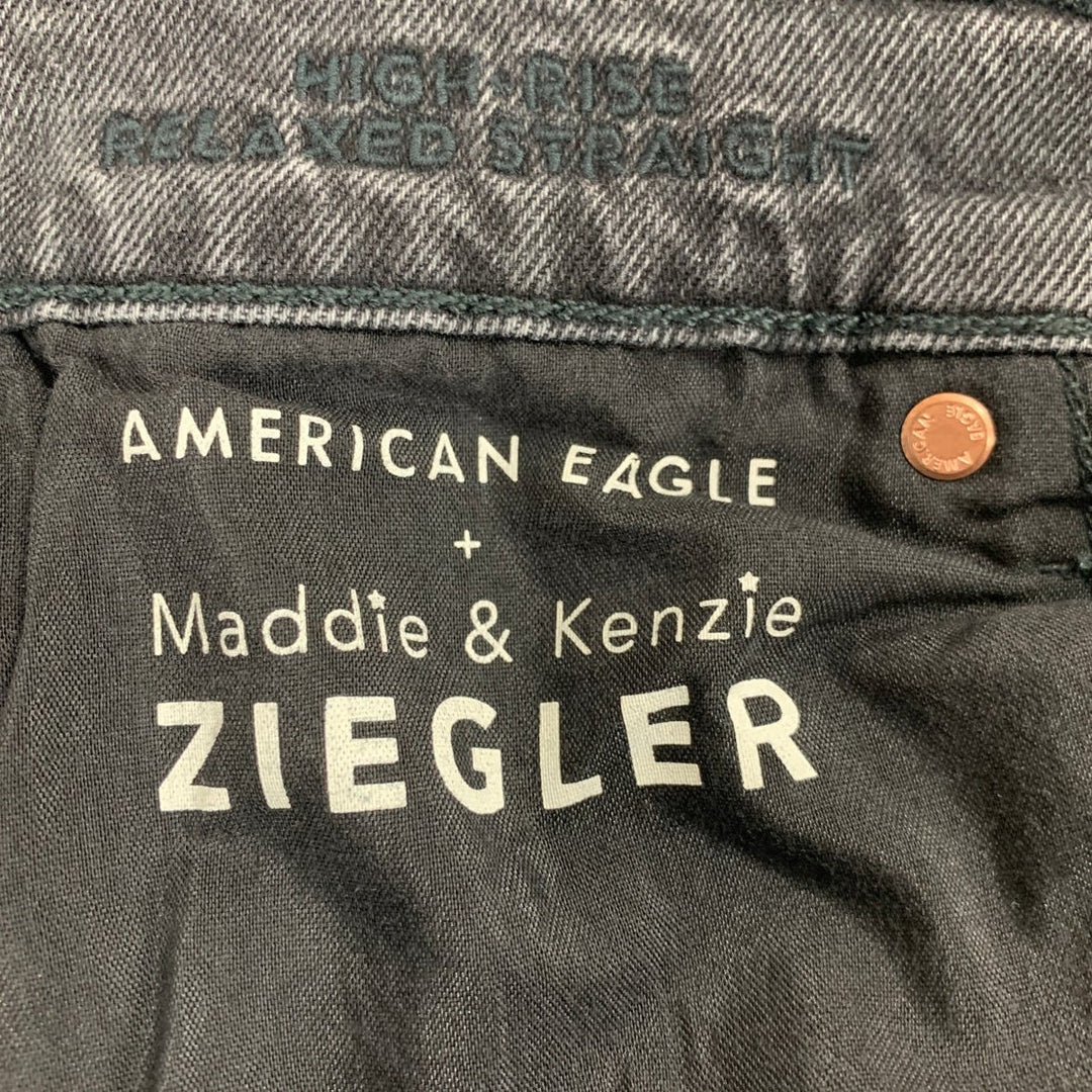 New American Eagle Womens Size 4 Gray High Rise Relaxed Straight Denim Jeans