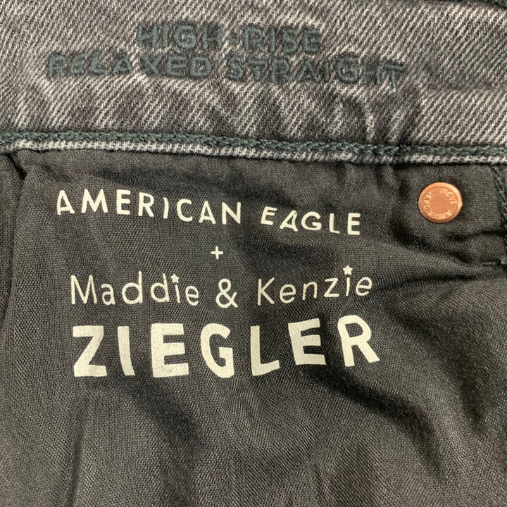New American Eagle Womens Size 4 Gray High Rise Relaxed Straight Denim Jeans