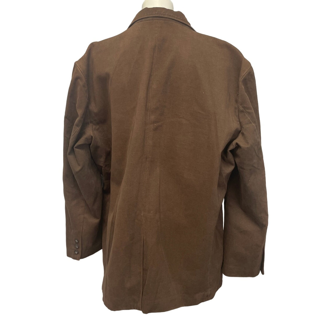 St Johns Bay Mens XL PolyCotton Long Sleeve Button Up Lined Jacket w Pockets