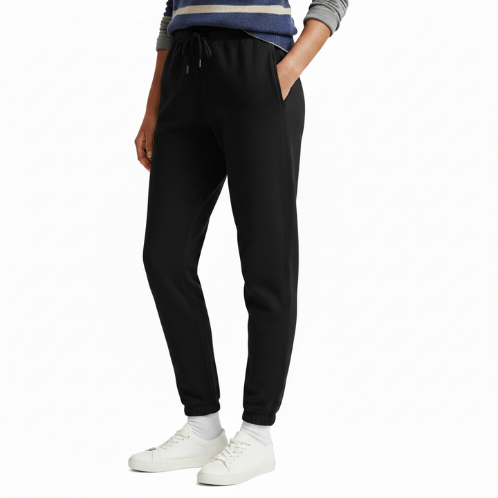 Black Sweatpants with Knotted Drawstring