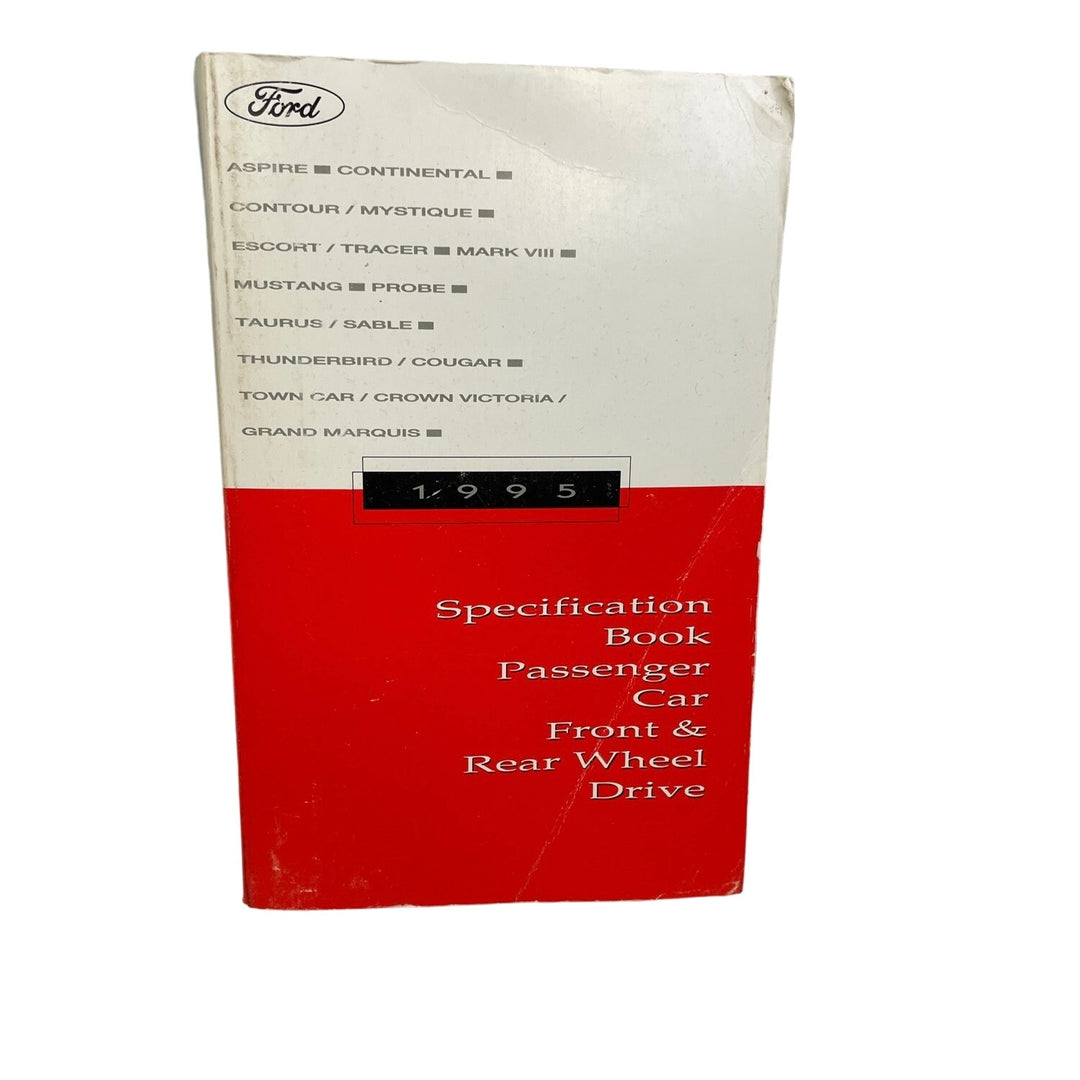 Vintage 1995 Ford Specification Book Passenger Car Front Rear Wheel Drive Manual