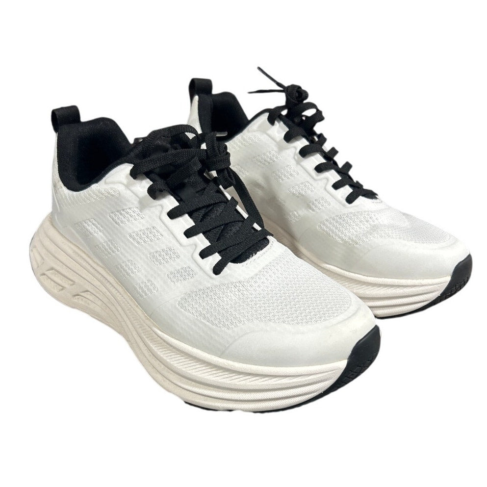 Nortiv 8 Womens Size 8.5 White Black Sneakers Lace Up Round Toe Tennis Shoes