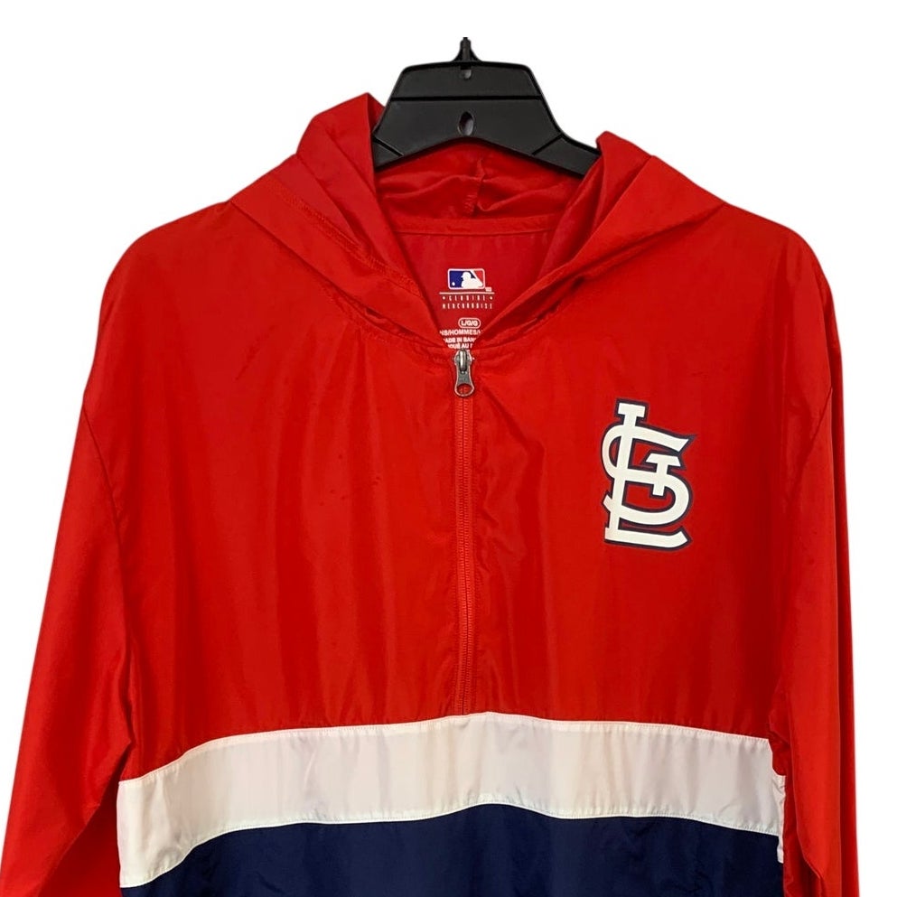 Genuine Merchandise Mens Large St Louis Cardinals Quarter Zip Pullover Jacket