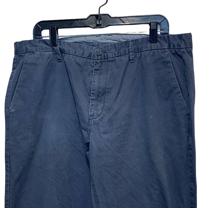 Calvin Klein Mens 38 X 34 100% Cotton Slate Gray Flat Front Casual Chino Pants