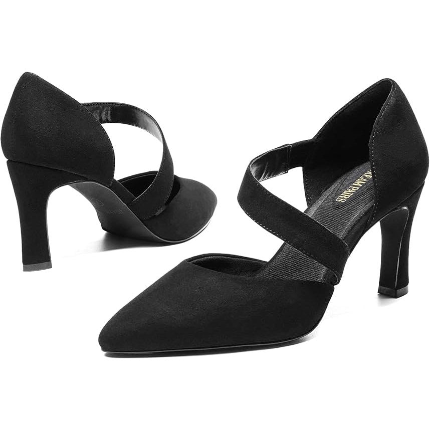 New Dream Pairs Womens Size 5 Black Faux Suede 3" High Heels Pumps Dress Shoes