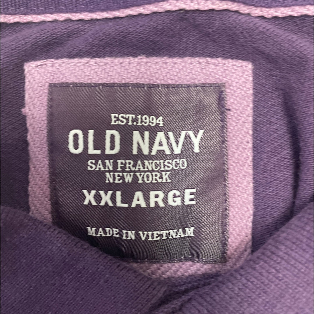 Old Navy Mens XXL 100% Cotton Striped Ombre Short Sleeve Collared Polo Shirt