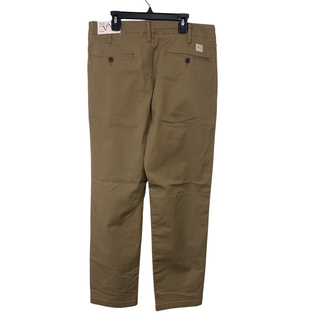 NWT New American Eagle Mens 32/32 Flex Original Straight Lived In Khaki Pants