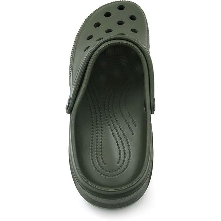 Amoji Mens Size 6 Army Green Clogs Round Toe Sandal Garden Water Shoes