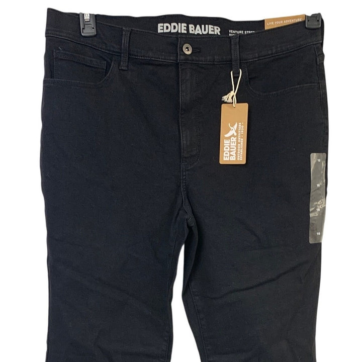 New Eddie Bauer Womens Size 16 Black Venture Stretch High Rise Bootcut Jeans