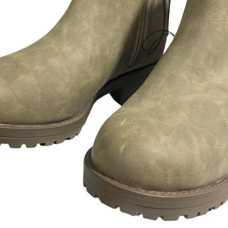 New Buffalo Womens Size 9 Brown Water Repellant Faux Leather Anna Boots w Flaw