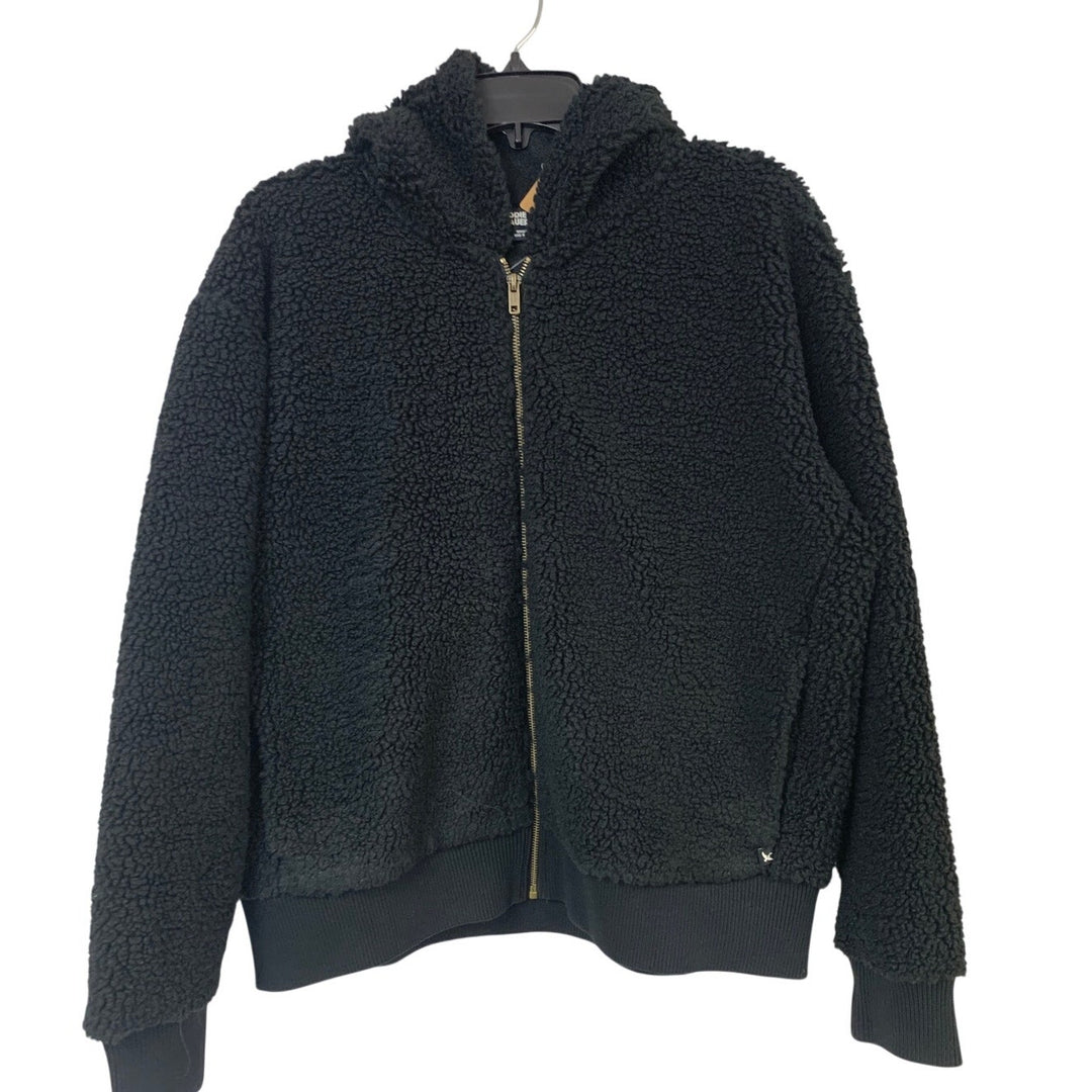 New Eddie Bauer Womens XL Black Snowdrift Teddy Full Zip Long Sleeve Jacket