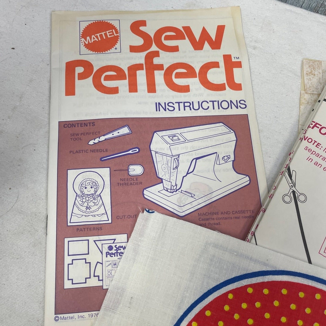 Vintage 1976 Mattel Inc Sew Perfect Fabric Doll &amp; More Patterns Instruction Kit
