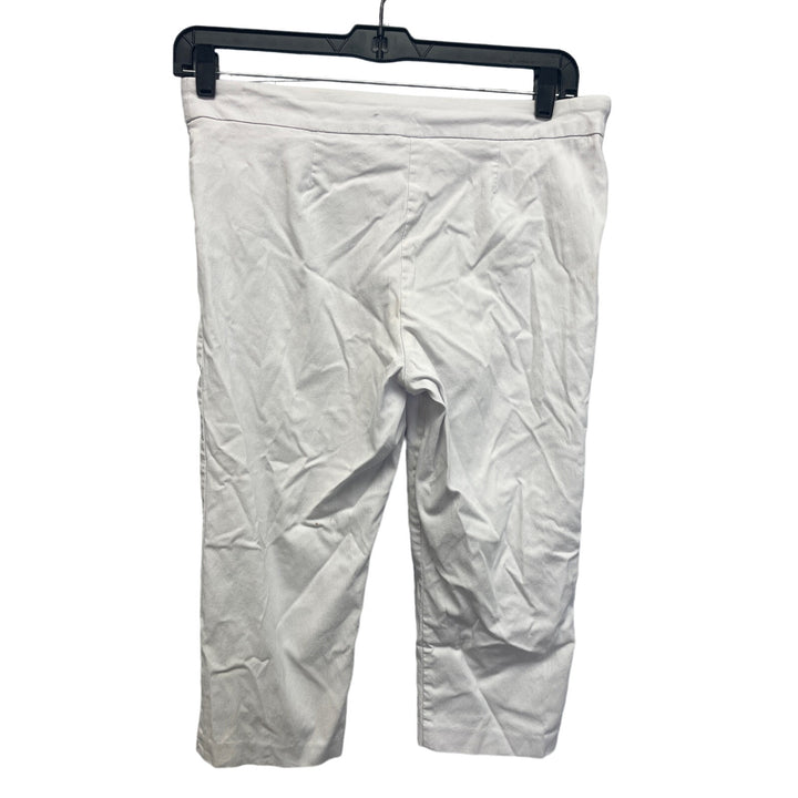 Simply Vera Time &amp; Tru Womens Large Cropped White Cotton Blend Capri Pants
