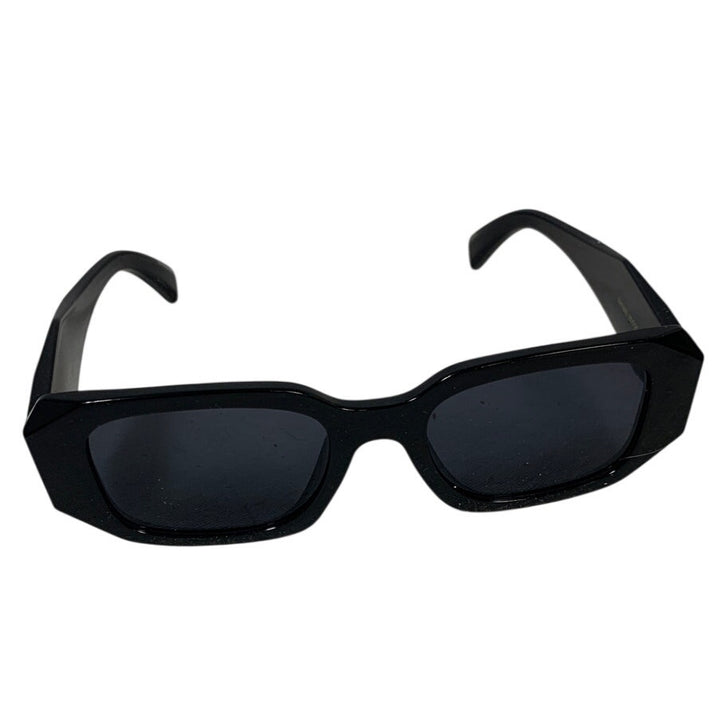 Kaliyadi UKCA Black Plastic Rectangular Sunglasses Eyewear w Cleaning Cloth