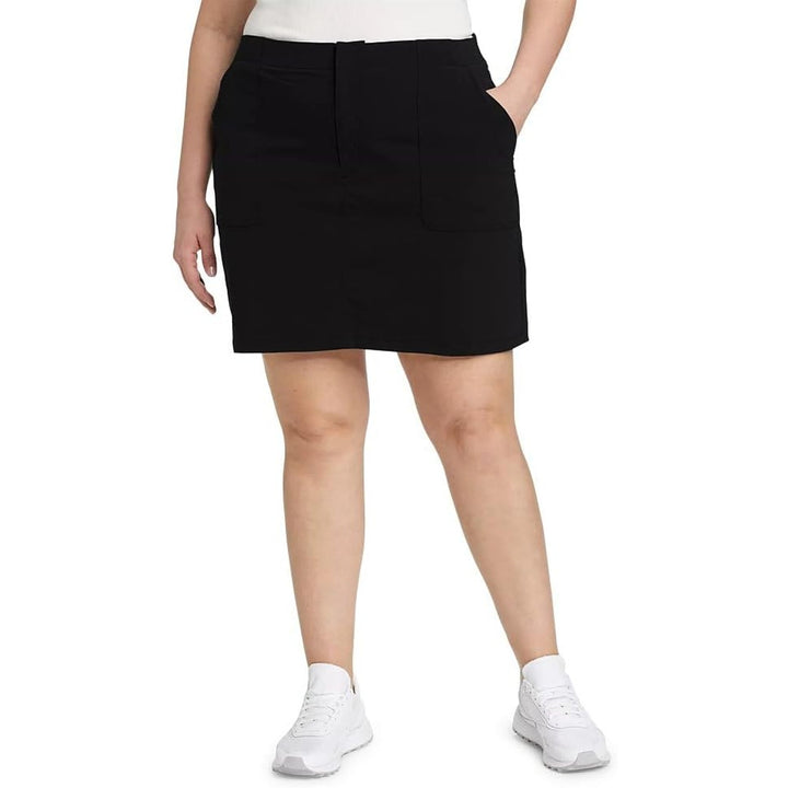 New Eddie Bauer Womens Size 18 Black Horizon UPF 50 High-Rise Skort Zip Pockets