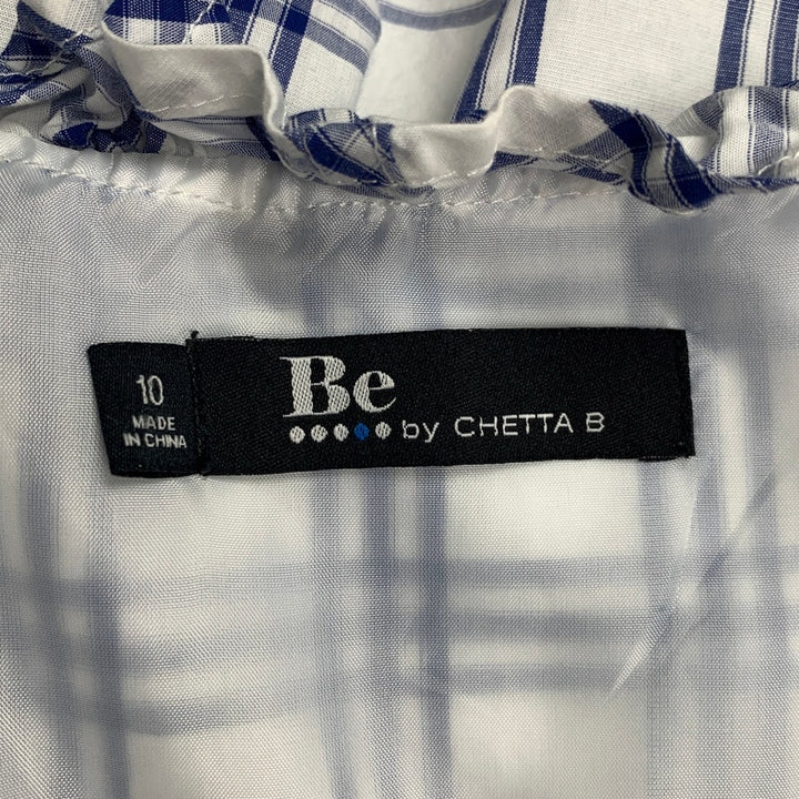 Be By Chetta B Womens Size 10 Plaid Sleeveless Ruffled Side Zip Fit Flare Dress