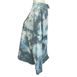 Upcycled Hand Printed Womens Medium Human Skull Goth Bones Tie Dye Sweatshirt