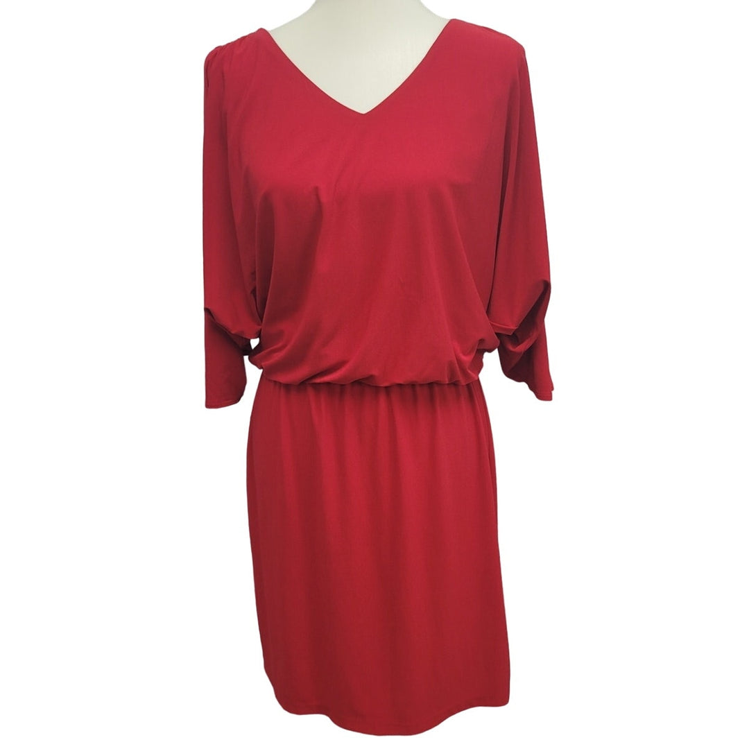 Style &amp; Co Womens 4 PolySpandex Cold Shoulder Half Sleeve Blouson Dress