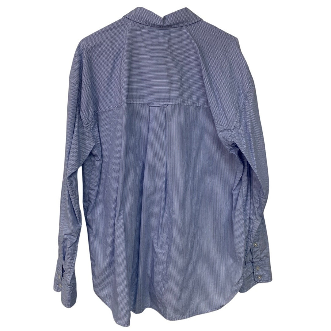 New American Eagle Womens Medium Striped Long Sleeve Collared Button Up Shirt