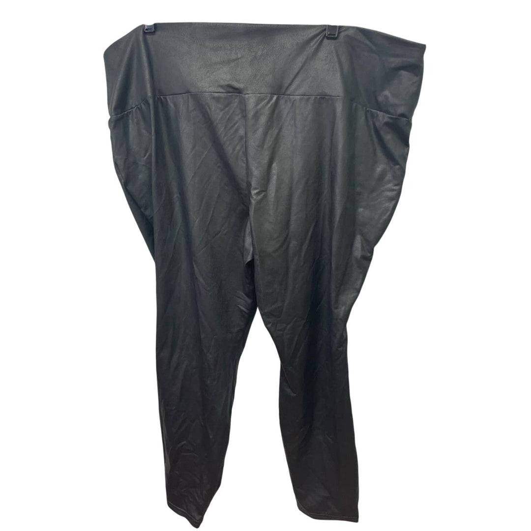 Terra &amp; Sky Plus Size 2X (20W-22W) Shiny Polyester Blend Wide Waist Leggings