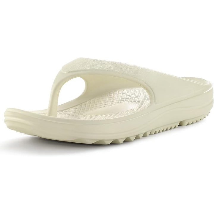 Shevalues Womens Size 11.5 Cream Thong Arch Support Sandal Shoes