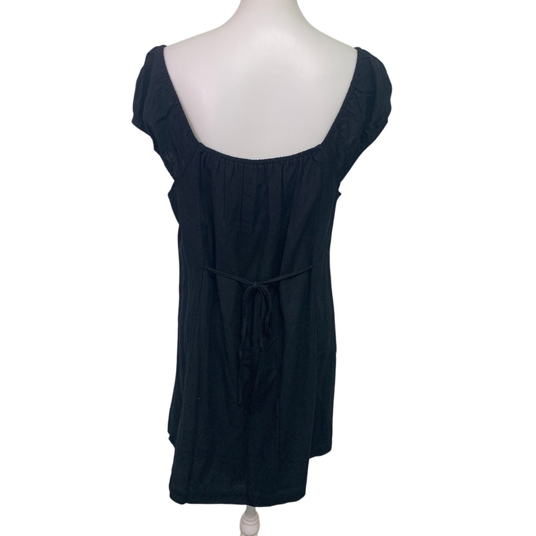 New American Eagle Womens Large Front Button Off Shoulder Linen Blend Dress
