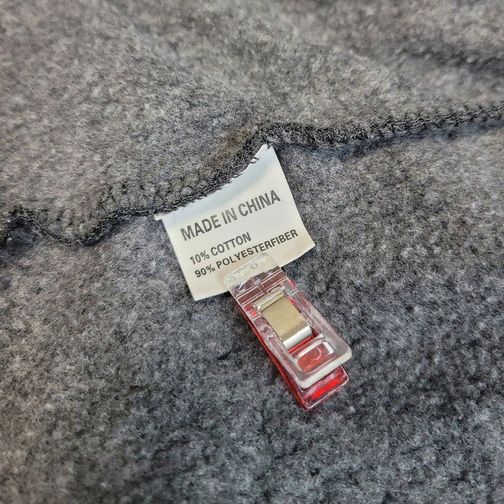 Hand Printed Upcycled Womens XL Send Warm Wishes I Am Always Cold Zip Up Hoodie