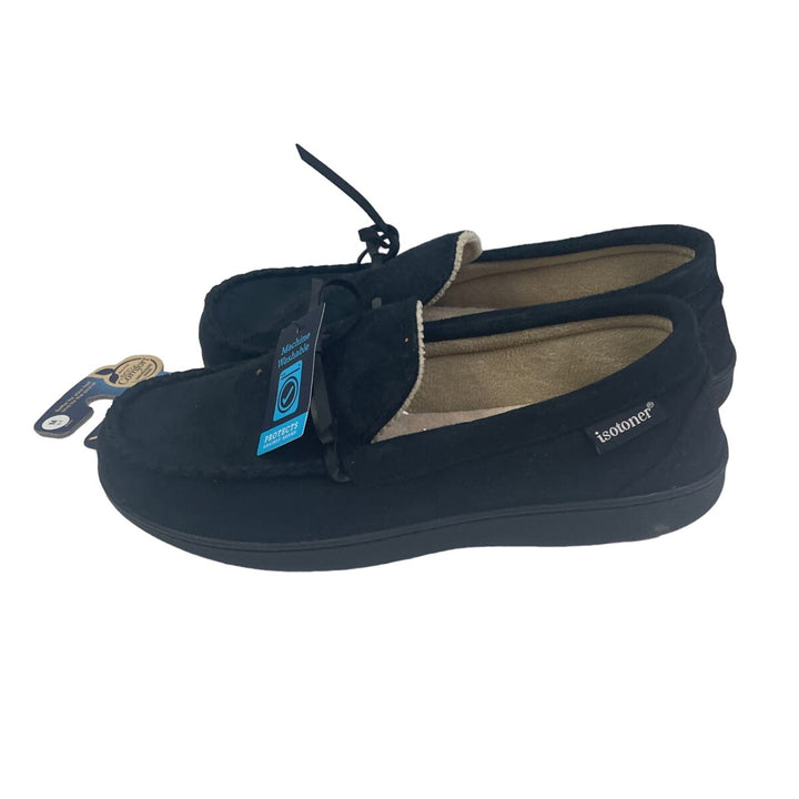 New Isotoner Signature Mens Size 8-9 Med Memory Foam Comfort Moccasin Slippers