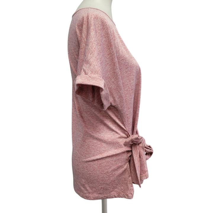Hand Printed Upcycled Womens Large Little Miss Valentine Short Sleeve Blouse