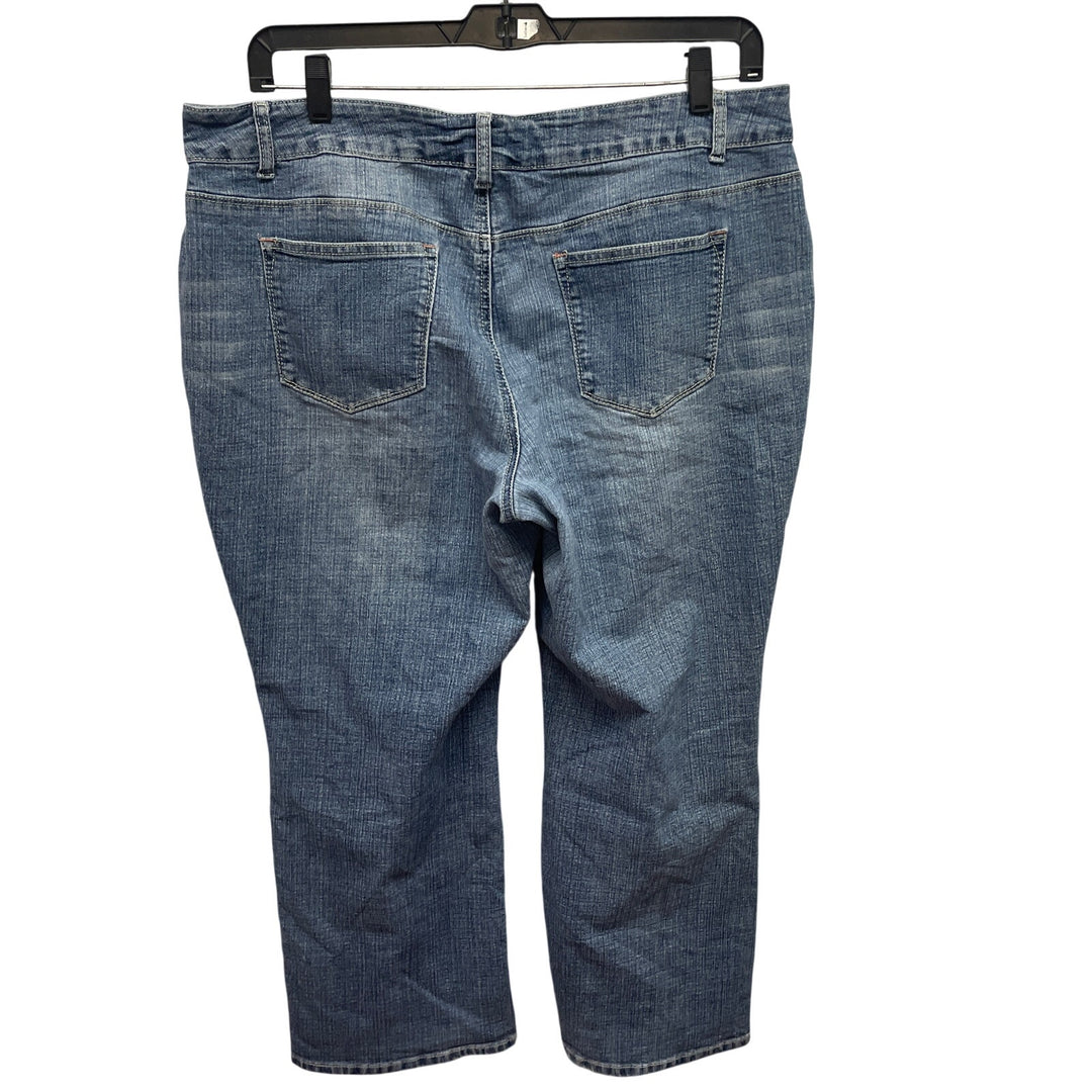 CATO Premium Womens Size 18WP Straight Leg Stretch Cotton Denim Blue Jeans
