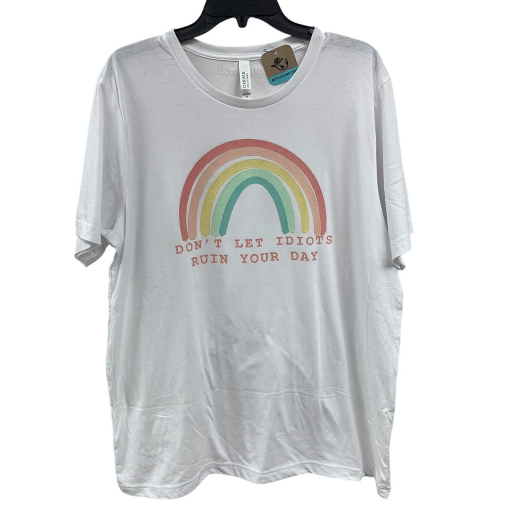 New Hand Printed Womens XL Rainbow Don&