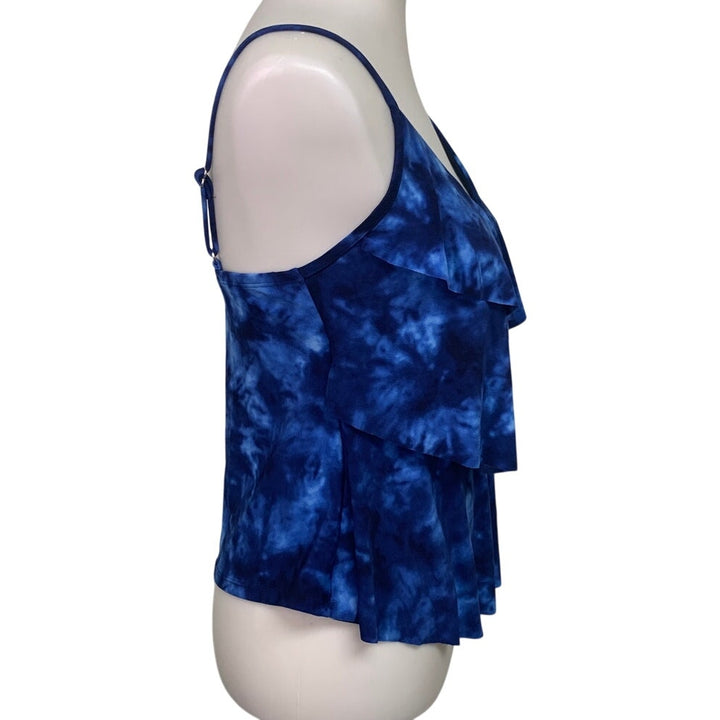 NWT New Aqua Green Womens Medium Tie Dye Adjustable Strap Swim Tank Top ONLY