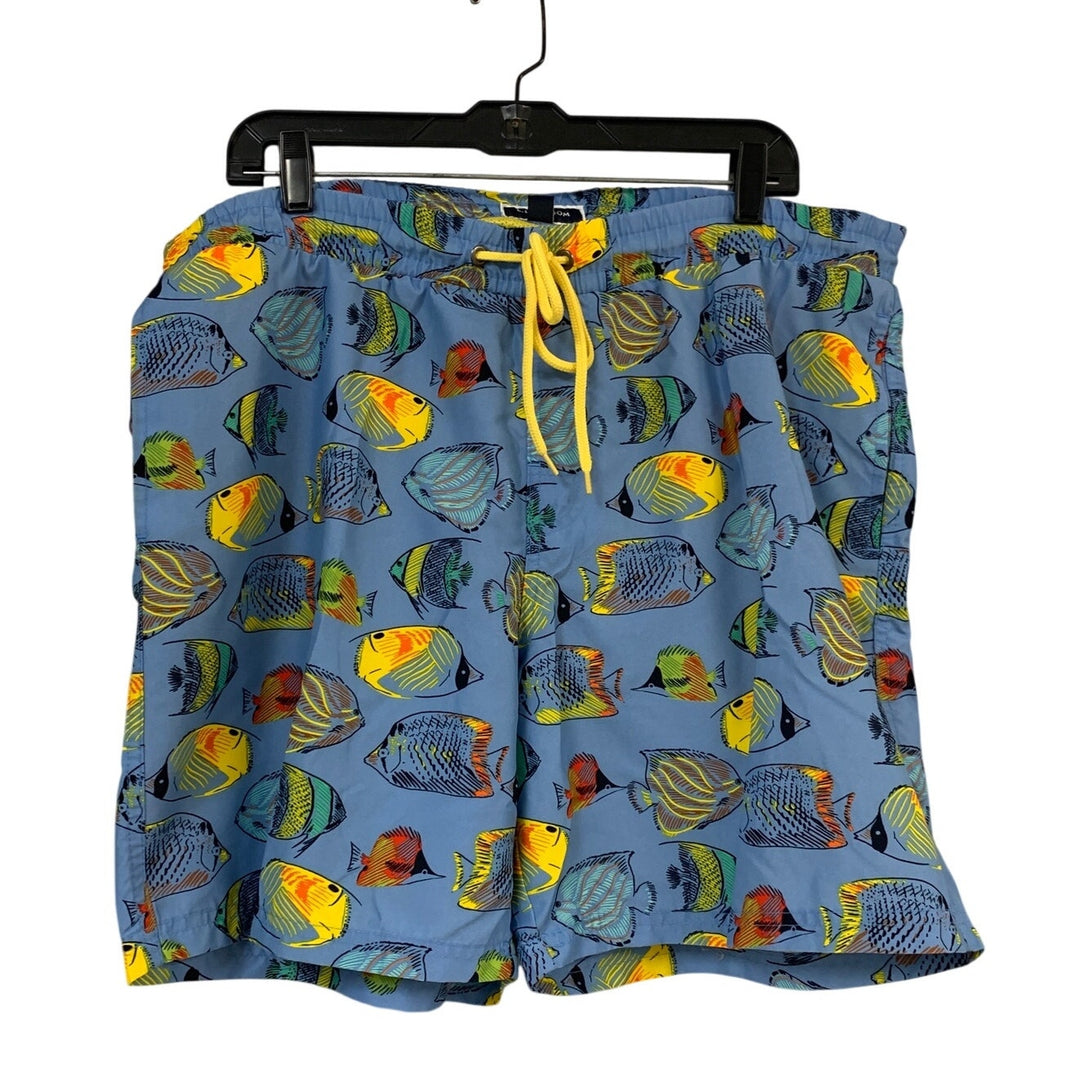 Lot of 2 Club Room Mens Large Sea Horse Fish Drawstring Waist Swim Shorts
