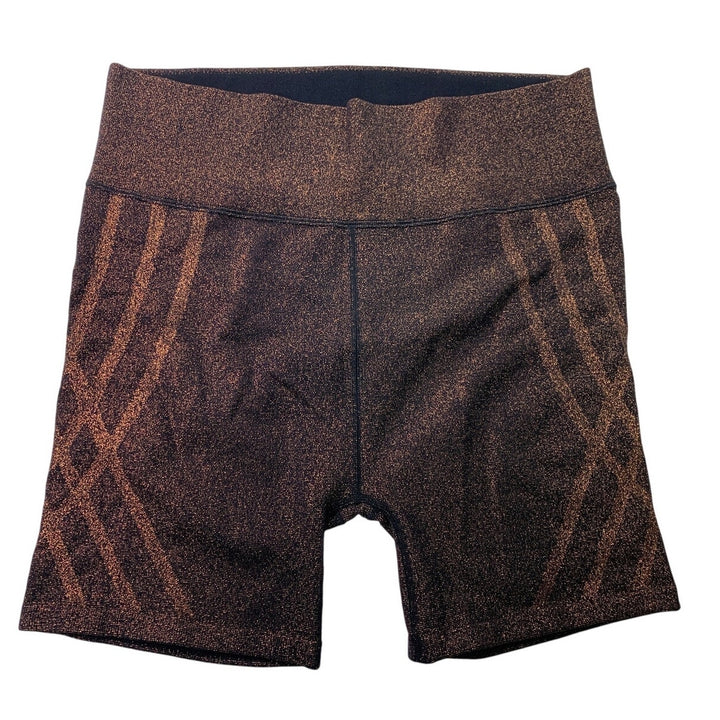 New Offline Womens Small Metallic Short Sleeve Top Shorts 2 Piece Athletic Set