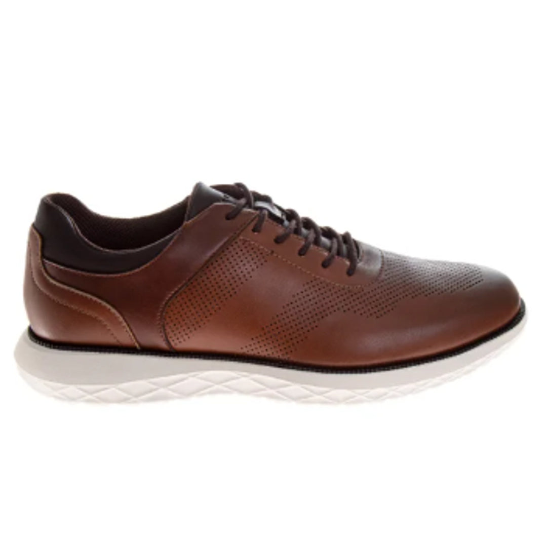 New NWT Perry Ellis Mens Size 9 Chestnut Brown Faux Leather Lace Up Casual Shoes