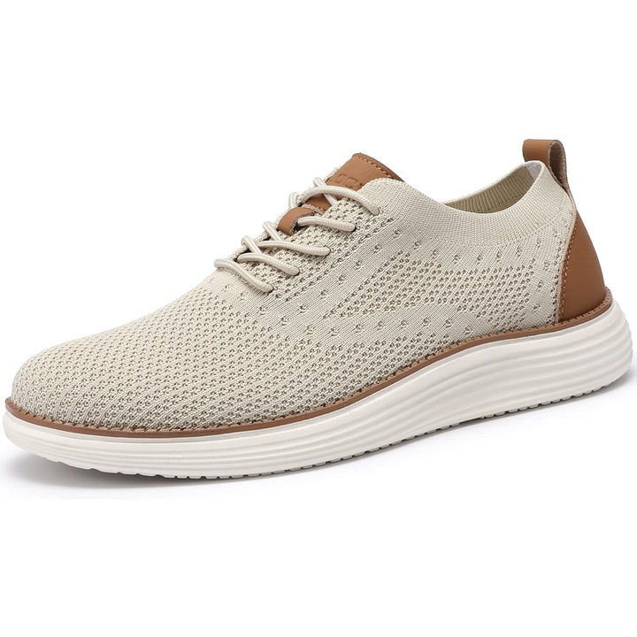 Vilocy Mens Size 10 Tan Brown Lace Up Knit Mesh Casual Oxford Sneakers Shoes