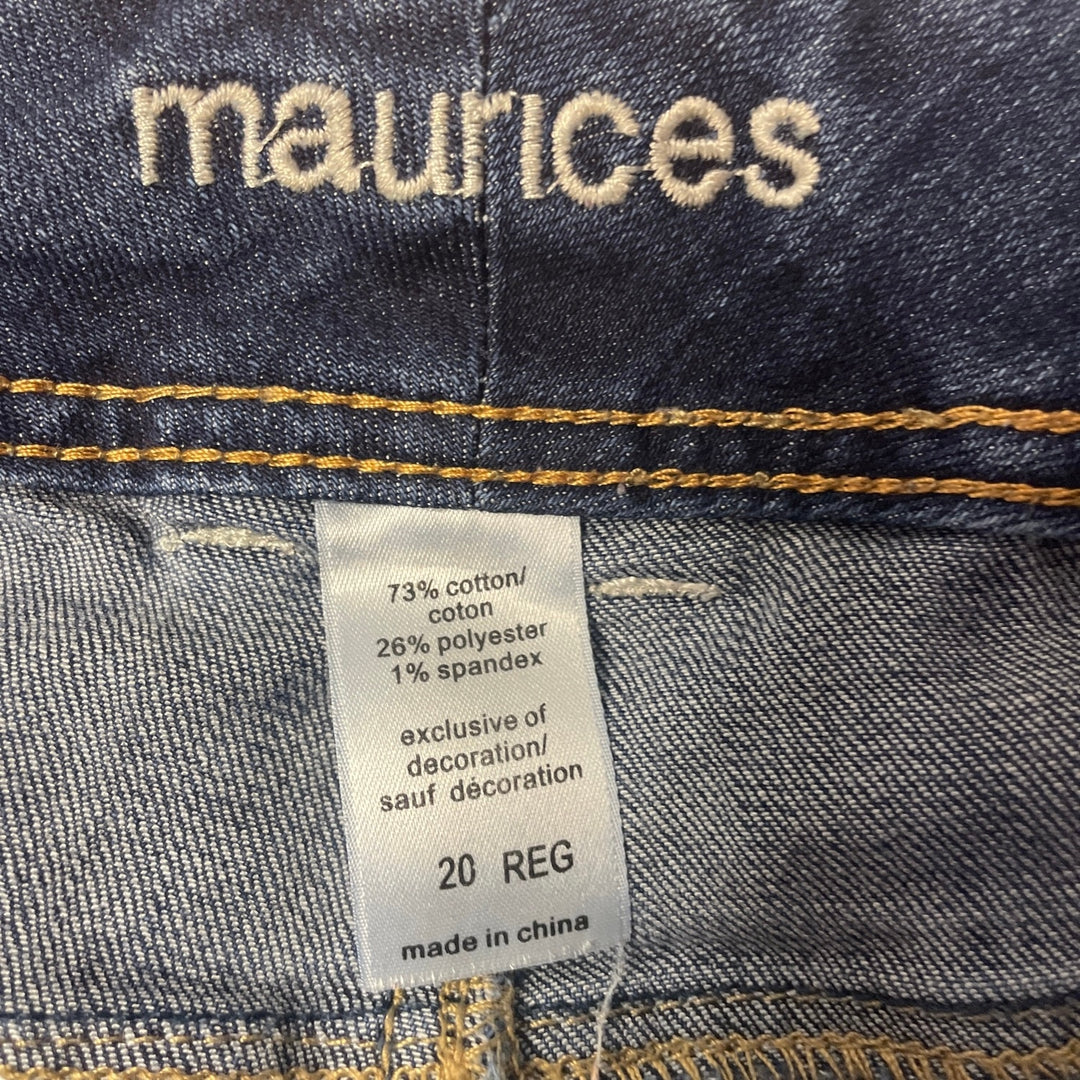 Maurices Joani Womens Size 20 Regular PolyCotton Blend Distressed Denim Jeans