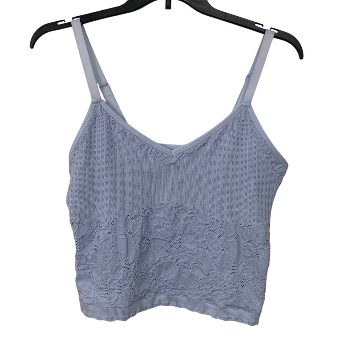 New Aerie Womens Medium Textured Floral V Neck Adjustable Strap Tank Top