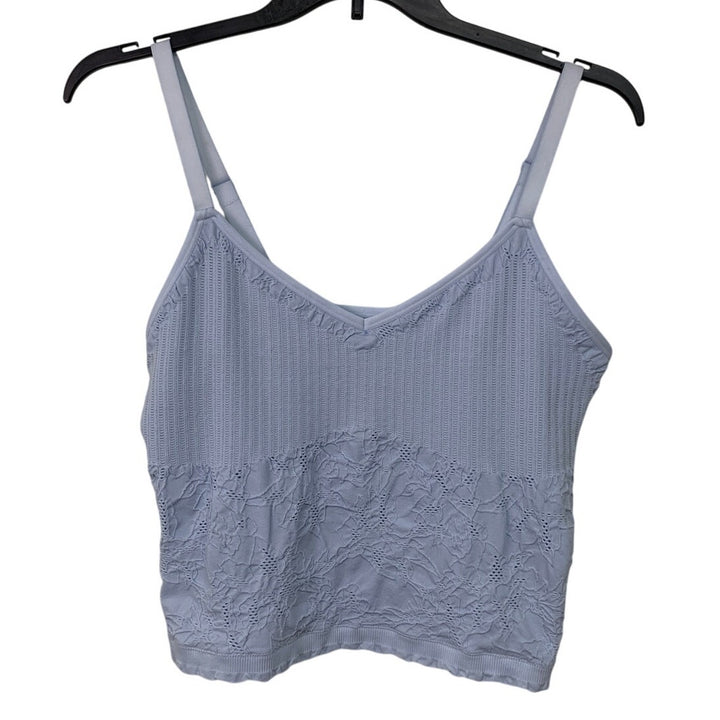 New Aerie Womens Medium Textured Floral V Neck Adjustable Strap Tank Top