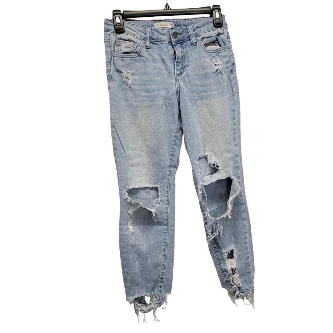 Cello Jeans Womens Size 0 Factory Distressed Factory Faded Denim Blue Jeans