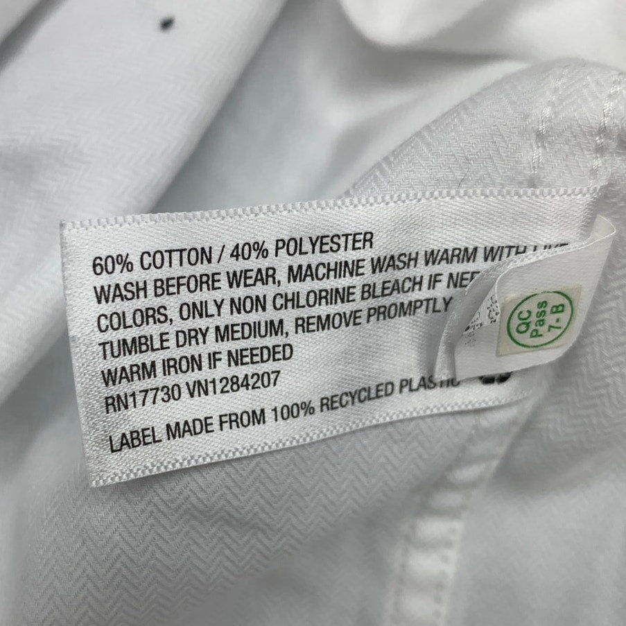 New Cat &amp; Jack Boys Medium PolyCotton Long Sleeve White Button Up Dress Shirt