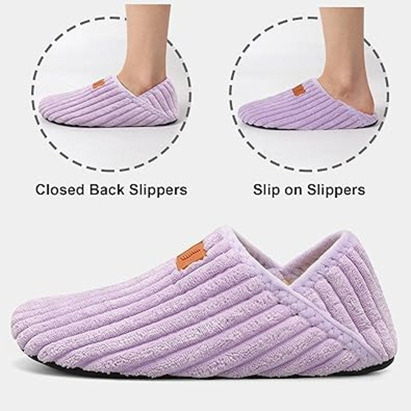 Womens Size 5 Purple Textured Fabric Lightweight Anti Skid House Slipper Shoes