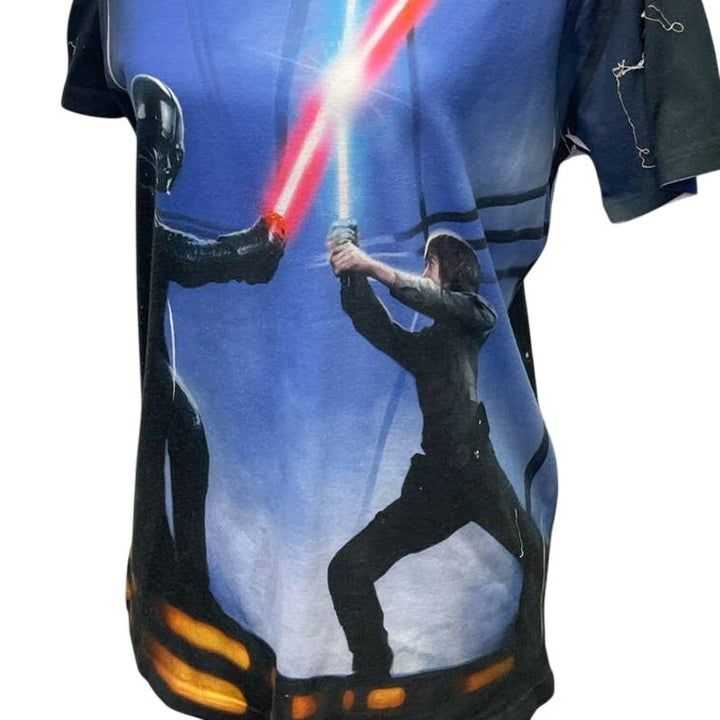 Star Wars Small Darth Vader Luke Skywalker 100% Polyester Short Sleeve Tee Shirt