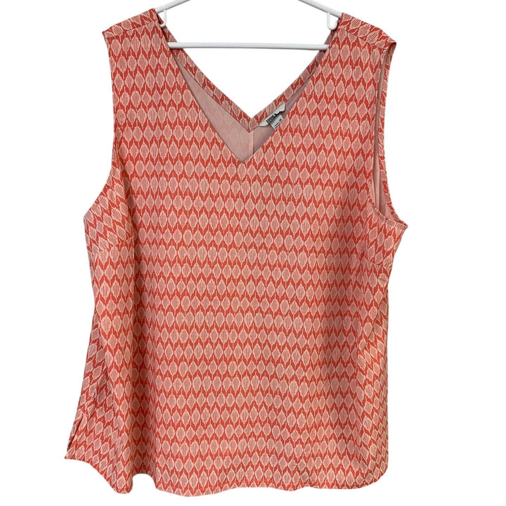 New Eddie Bauer Womens 2X Raspberry Departure V Neck UPF 50+ PolyBlend Tank Top