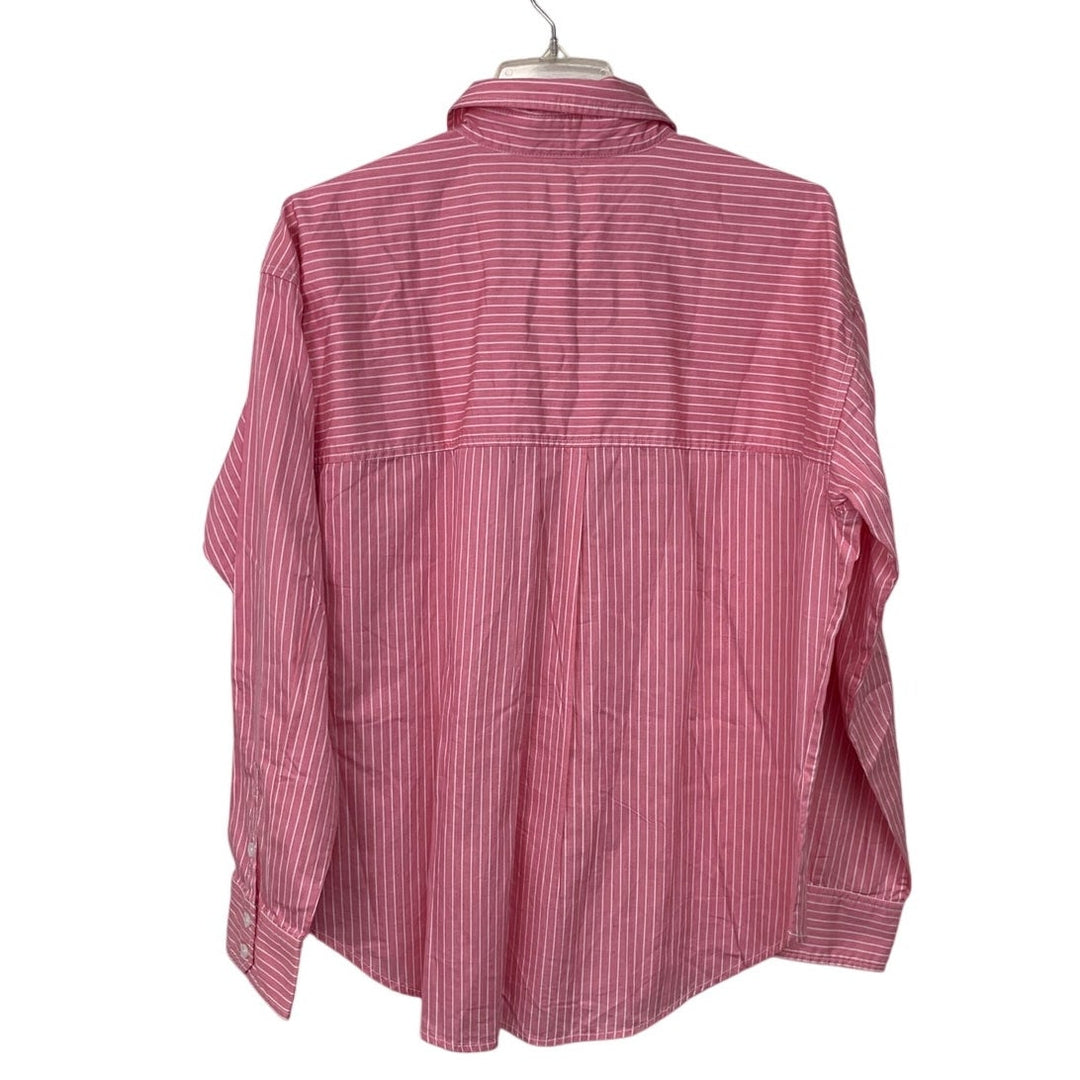 2 New American Eagle Womens Medium Striped Long Sleeve Button Down Shirts