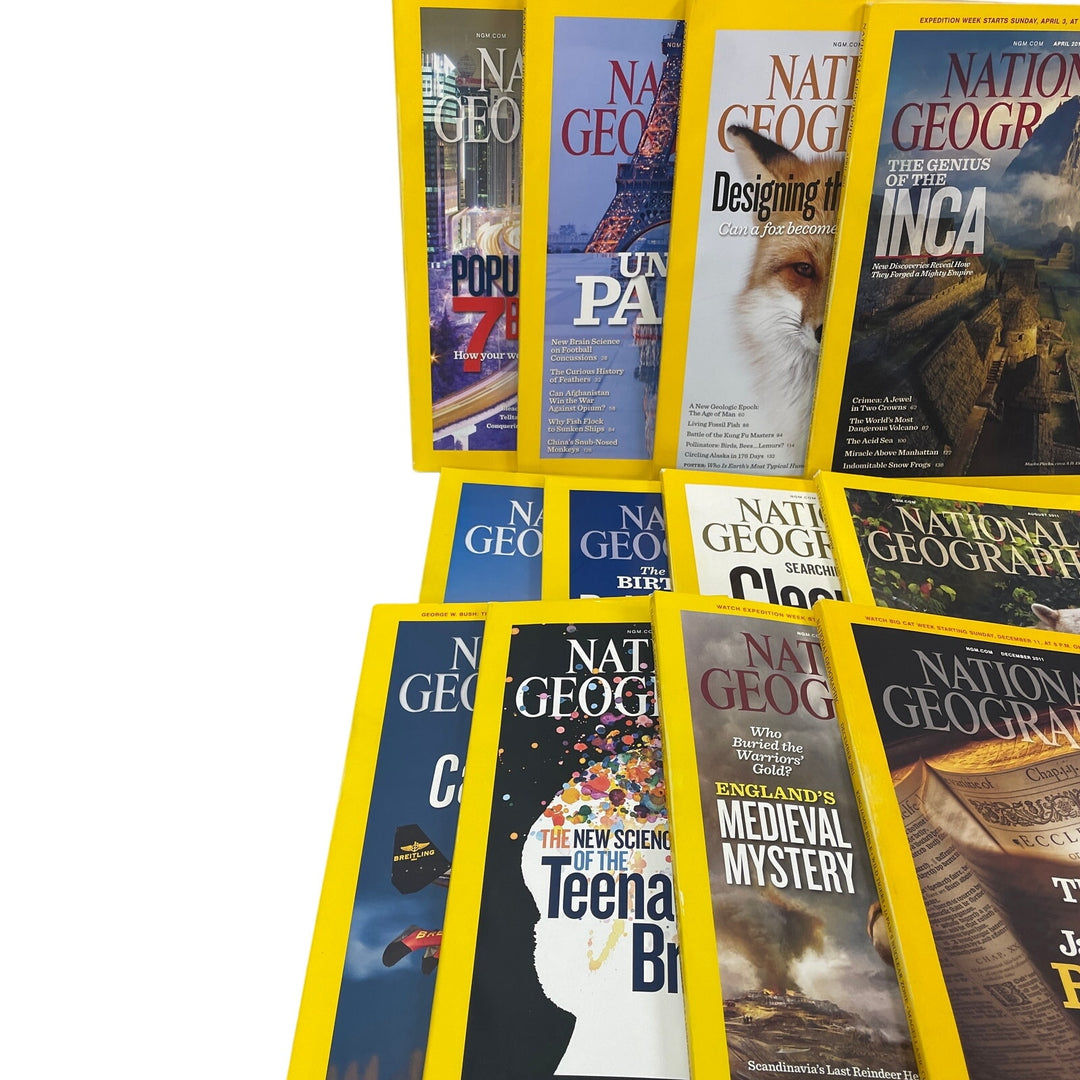 2011 National Geographic Magazine FULL Year 12 Issues W Maps Supplements